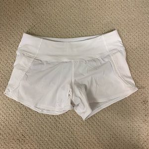 BARELY WORN white lululemon shorts!